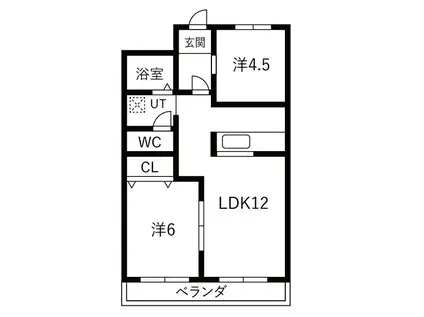 コトブキ第1ビル(2LDK/2階)の間取り写真