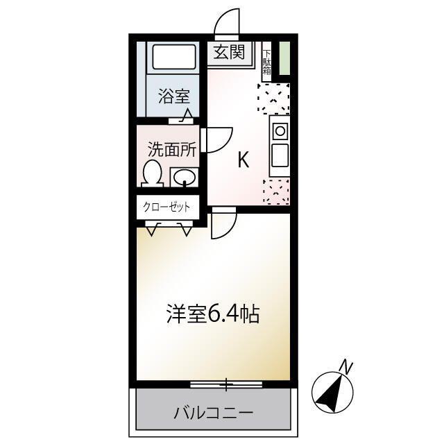 MQUARTO湘南海岸公園II(1K/1階)の間取り写真