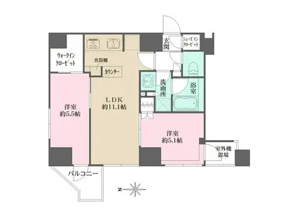 プライムアーバン西日暮里フロント(2LDK/2階)の間取り写真