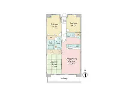 パークサイド南町田(3LDK/5階)の間取り写真