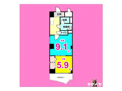 ヴァンキッシュ(2K/7階)の間取り写真