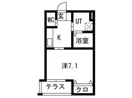 スターブル野並(1K/1階)の間取り写真