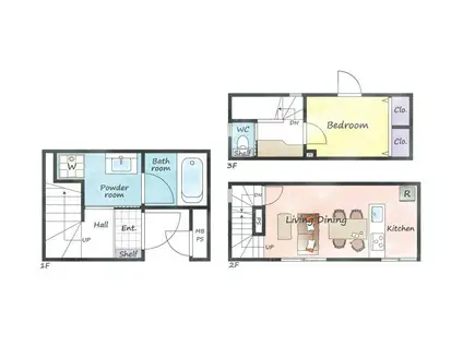 FAMILLE大和郷(1LDK/1階)の間取り写真