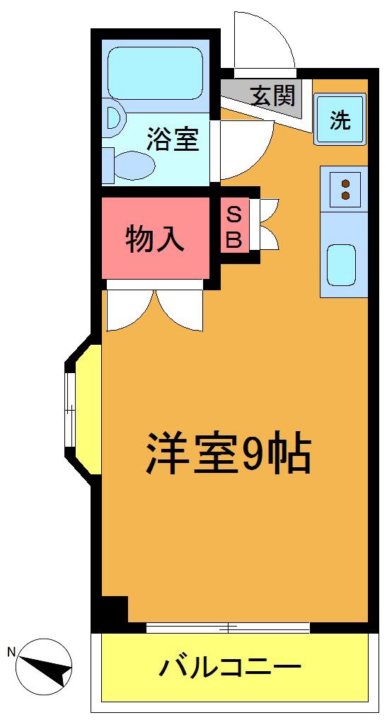 グロリアマンション(ワンルーム/5階)の間取り写真