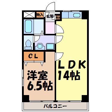 ガーデンパレス桜山(1LDK/1階)の間取り写真