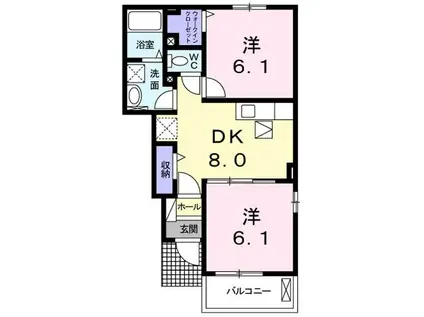 ベル・ジェルメ(2DK/1階)の間取り写真