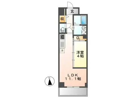 GRAN DUKE東桜(1LDK/7階)の間取り写真