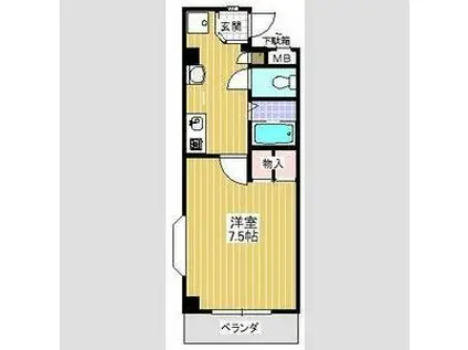 クオーレ前山(1K/3階)の間取り写真