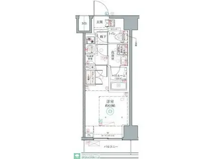 クレヴィスタ横浜関内II(1K/4階)の間取り写真