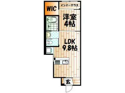 CHAT NOIR M.M(1LDK/1階)の間取り写真