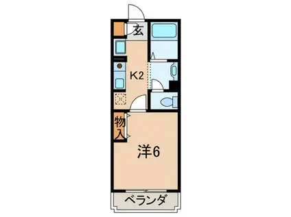 アーバンベルテ(1K/4階)の間取り写真