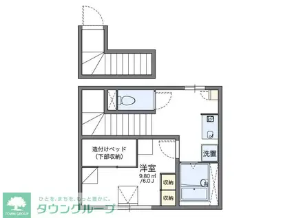 レオパレスカームリィ浜(1K/2階)の間取り写真