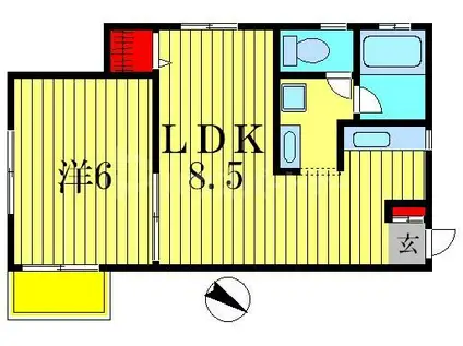 メゾン平田(1LDK/3階)の間取り写真