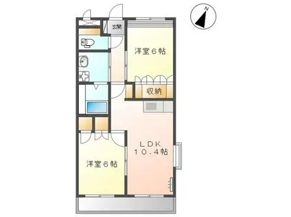 DAINTY(2LDK/1階)の間取り写真