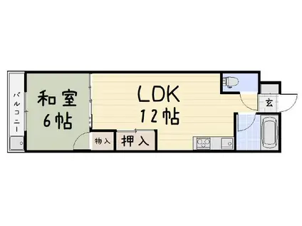 ギャラン江南(1LDK/2階)の間取り写真
