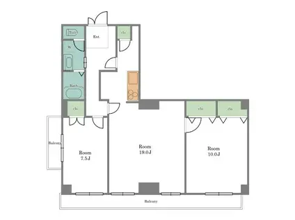 ワイスハイムII(2LDK/4階)の間取り写真