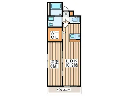 シールドハウス宮城野(1LDK/3階)の間取り写真