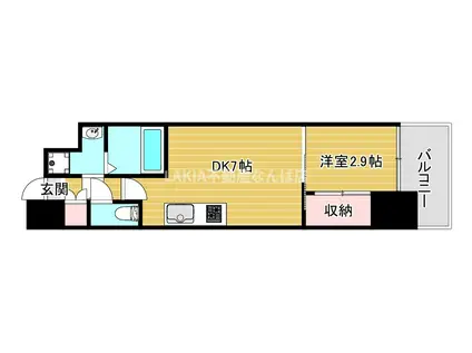 セレニテ難波リアン(1DK/3階)の間取り写真