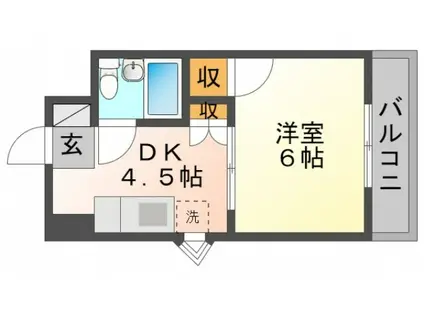 MTビル(1DK/8階)の間取り写真