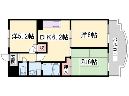 ロイヤルコーポ加古川(3DK/3階)の間取り写真
