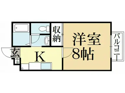 シャーリア北山(1K/1階)の間取り写真