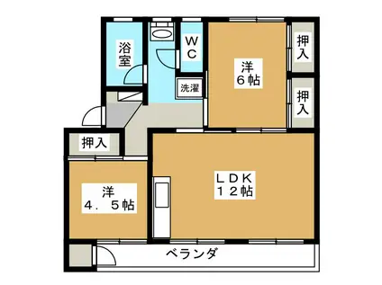 ダイユウレジデンス三山1(2LDK/3階)の間取り写真