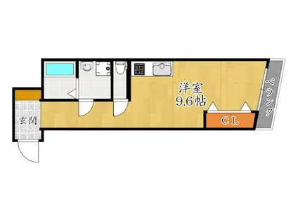 JOB-II号館(ワンルーム/3階)の間取り写真