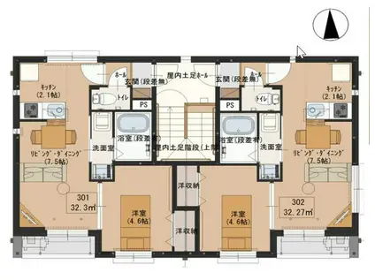 グレイシャス三ノ輪(1LDK/3階)の間取り写真