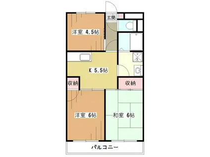 セプドールタムラI(3DK/3階)の間取り写真