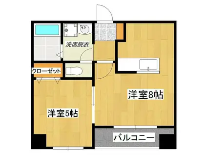 サンスマイル(1DK/6階)の間取り写真