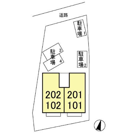 ディアコート名月(2DK/2階)の間取り写真