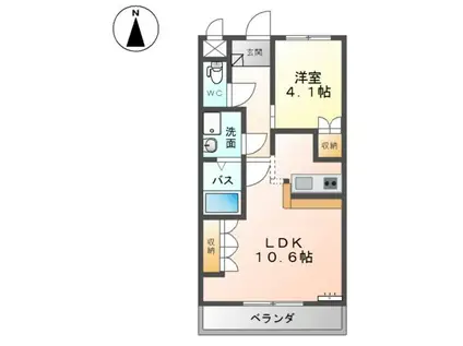 センチュリーカーサ(1LDK/2階)の間取り写真