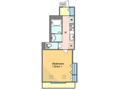 サニープレイス(1K/1階)の間取り写真