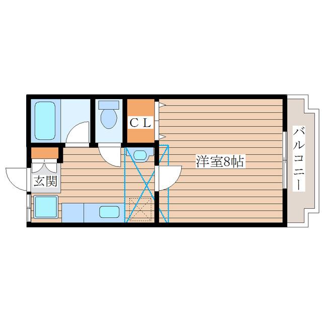 トラスト落合(1K/2階)の間取り写真