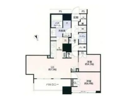 勝どき ザ・タワー(2LDK/41階)の間取り写真