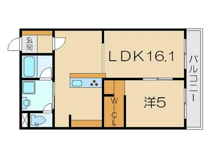 植木マンション(1LDK/3階)の間取り写真