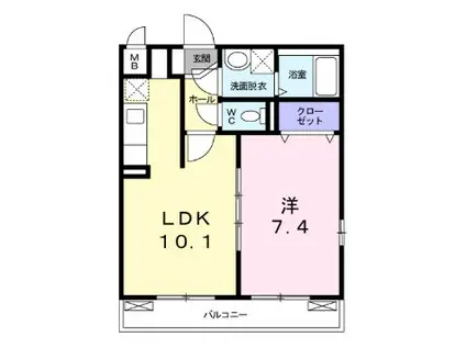 グランドール レジデンス(1LDK/1階)の間取り写真