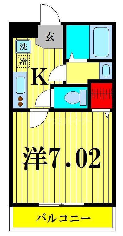 フレンツェル錦糸町(1K/2階)の間取り写真