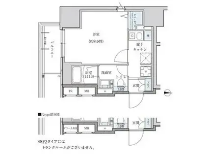 パークアクシス新栄(1K/9階)の間取り写真