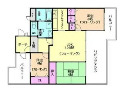 パラツィーナセシリア豊中(3LDK/11階)の間取り写真