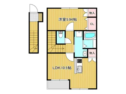 MYESTATE 旭本町 西棟(1LDK/2階)の間取り写真