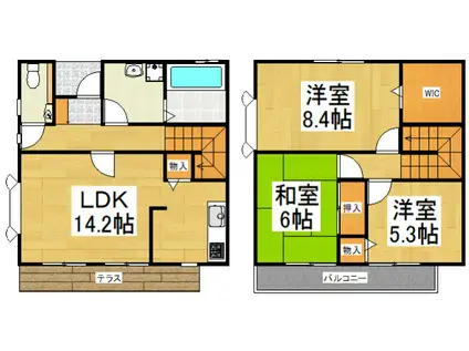 シェラエトワール(3LDK/1階)の間取り写真