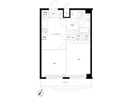 ルーブル下丸子(2DK/5階)の間取り写真