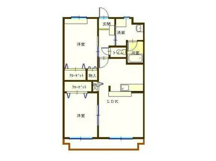 エヴァーグリーン(2LDK/3階)の間取り写真