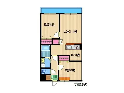 クレール サイフク(2LDK/1階)の間取り写真