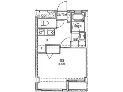リヴェール弘明寺(1K/2階)の間取り写真