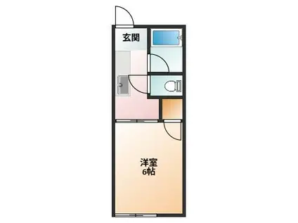 フォーブル大井田A(1K/1階)の間取り写真