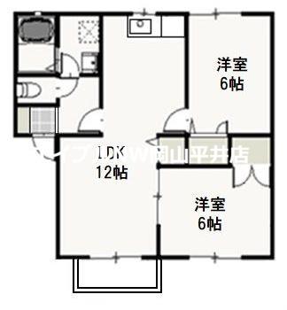 ヴェッセルB(2LDK/2階)の間取り写真