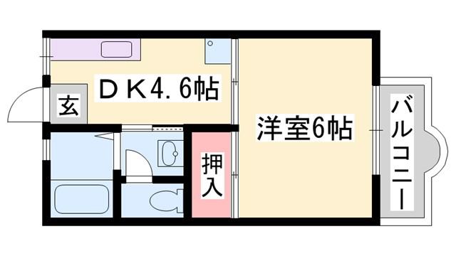 セフィラ北平野(1DK/1階)の間取り写真