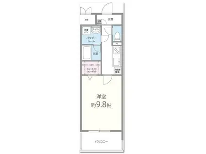 カンナビーノ(1K/2階)の間取り写真